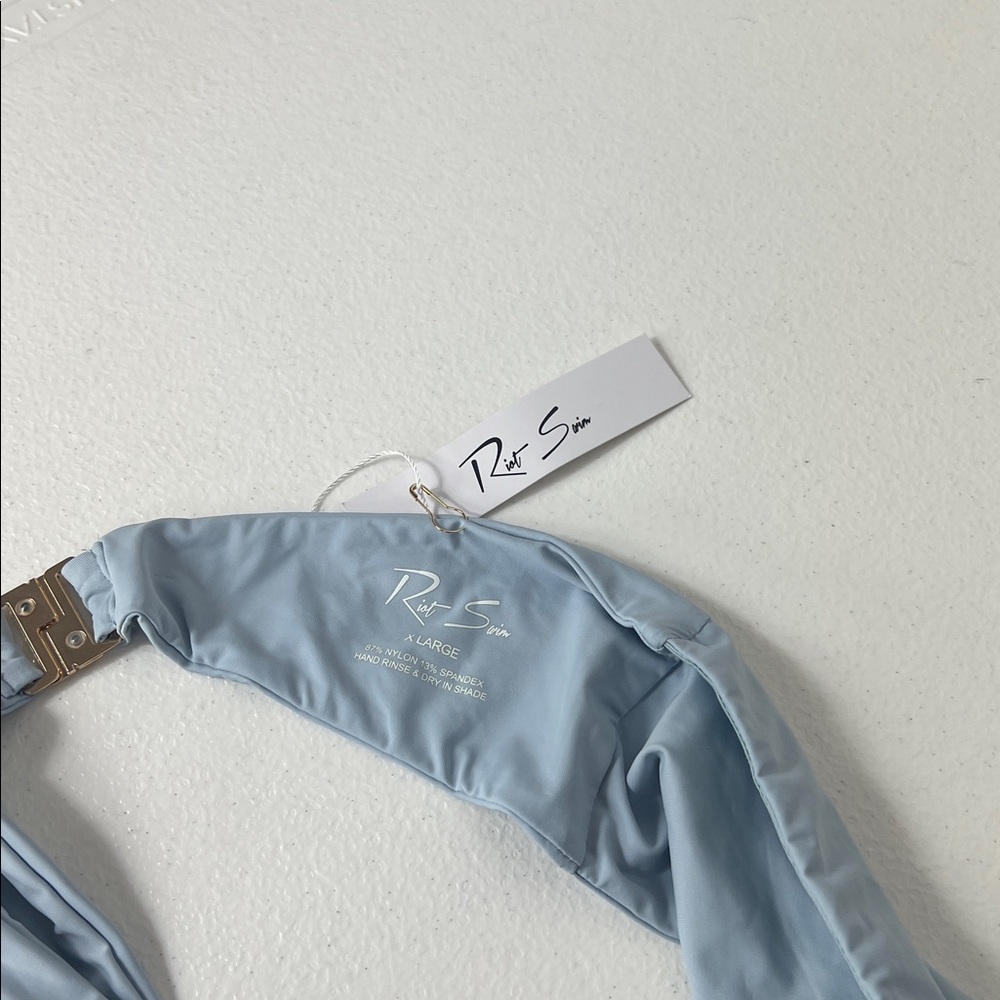 Riot Swim Light Blue Cutout One-Piece Swimsuit - Picture 5 of 8